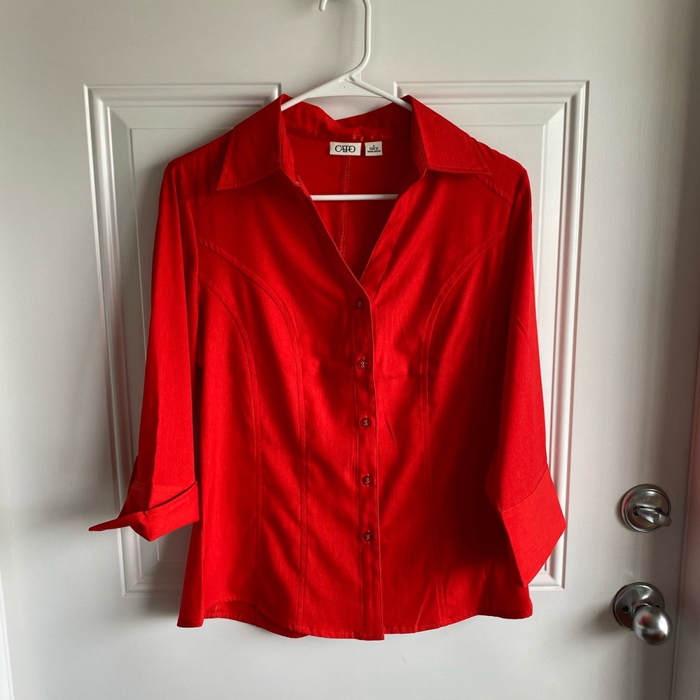 CATO Women’s 3/4 Sleeve Button Down Top